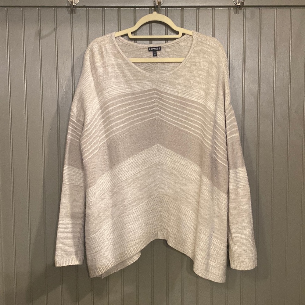Express Patterned Asymmetrical Sweater - image 1